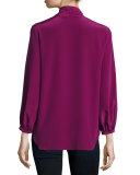 Francesca Tie-Neck Silk Top