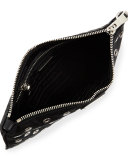 Tessuto Vela Grommet Wristlet Bag, Black (Nero)
