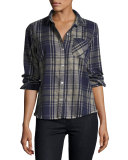 The Slim Boy Shirt with Frayed Hem, Vista Plaid