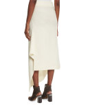 Ribbed Merino Asymmetric Wrap Skirt
