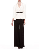 Silk Crepe Wide-Leg Trousers