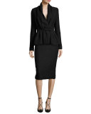 Tweed Pencil Skirt, Black
