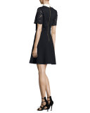 Dixxy Lace-Popover Dress, Navy