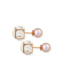 Double Cubo Gemma Pearl Earrings