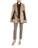 Marta Double-Faced Wool-Blend Cape, Gingersnap