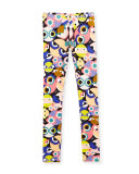 Stretch Jersey Monster Leggings, Multicolor, Size 2-5