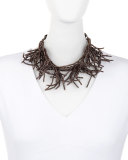 Beaded Branch Choker Necklace, Burgundy