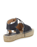 Samantha Suede Espadrille Sandal, Pewter