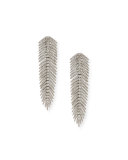 18K White Gold Diamond Feather Earrings