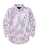 Check Poplin Dress Shirt, Size 2-4