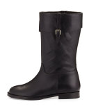 Weldmill Check-Embossed Leather Boot, Black, 13T-3Y