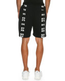 Paco Printed Sweat Shorts, Black