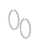 18K White Gold & Diamond Infinity Hoop Earrings, 1.25 tdcw
