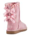 Bailey Ruffle & Bow Suede Boot, Baby Pink, Youth