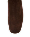 Suede Square-Toe 55mm Ankle Boot, Moor (Moro)
