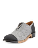 The Seymour for EKOCYCLE Cap-Toe Oxford Shoe, Black/Grey
