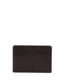 Gancio One Leather Card Case, Brown