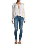 Le Skinny De Jeanne Distressed Ankle Jeans, Jewell