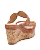 Leigh Cork Wedge Slide, Cognac