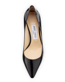 Romy Patent Pointed-Toe 60mm Pump, Black