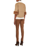 Samantha Skinny Check Pants, Coffee Multi
