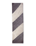 Lehariya Silk Check Scarf, Ash