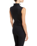 Francis Sleeveless Wool Top, Black