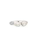 Pear-Shaped Diamond Bezel Ring in 18K White Gold, Size 6.5