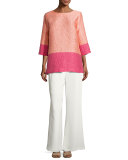 Colorblock Cloque Tunic 