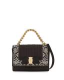 Ginny Mini Mosaic Crossbody Bag, Raso Nero