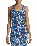 Scoop-Neck Floral-Panel Tank 