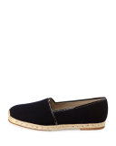 Men's Velvet Slip-On Espadrille, Navy