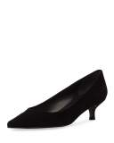 Poco Suede Kitten Heel Pump, Black