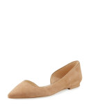 Reema d'Orsay Pointed-Toe Flat, Oatmeal