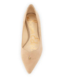 Ruby Pointed-Toe Skimmer Flat, Oatmeal