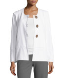 Stella Loop-Button Boxy Jacket, White 