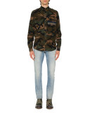 Camo Twill Military Shirt, Green