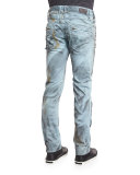 Motard Twill Jeans, Light Blue