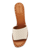 Intrecciato Napa 40mm Slide Sandal, Mist