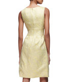 Felicia Classic Sparkle Tweed Sheath Dress, Citrine
