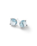 Silver Rock Candy Mini Stud Earrings in Blue Topaz