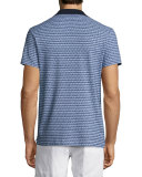 Patrick Striped Linen Polo Shirt, Iris/Cloud
