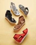 Sport Wide-Strap Leather Sandal, Black