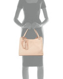 Thea Center-Zip Tote Bag w/ Tassels, Sweet Melon
