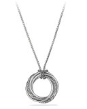 Crossover Pendant Necklace with Diamonds