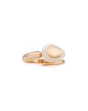 Capriful Pink Resin Droplet Bypass Ring in 18K Rose Gold