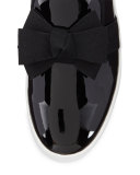 Val Runway Bow Skate Sneaker, Black