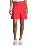 Knit Fit-&-Flare Miniskirt, Red