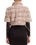 Horizontal-Mink Short-Sleeve Bolero