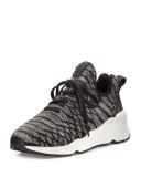 Magma Python-Print Fabric Sneaker, Black/Gray